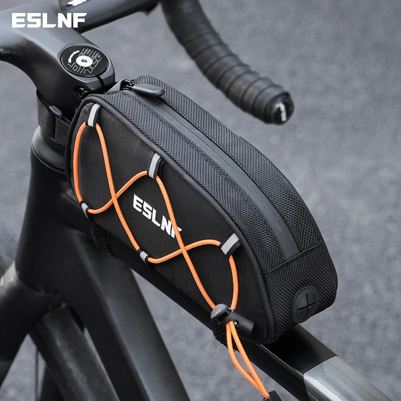 ESLNF Bike bag Mountain Road Bike Reflective Waterproof Tube Bag Portable Storage Front Tube Bag Free Replacement Of Reflective