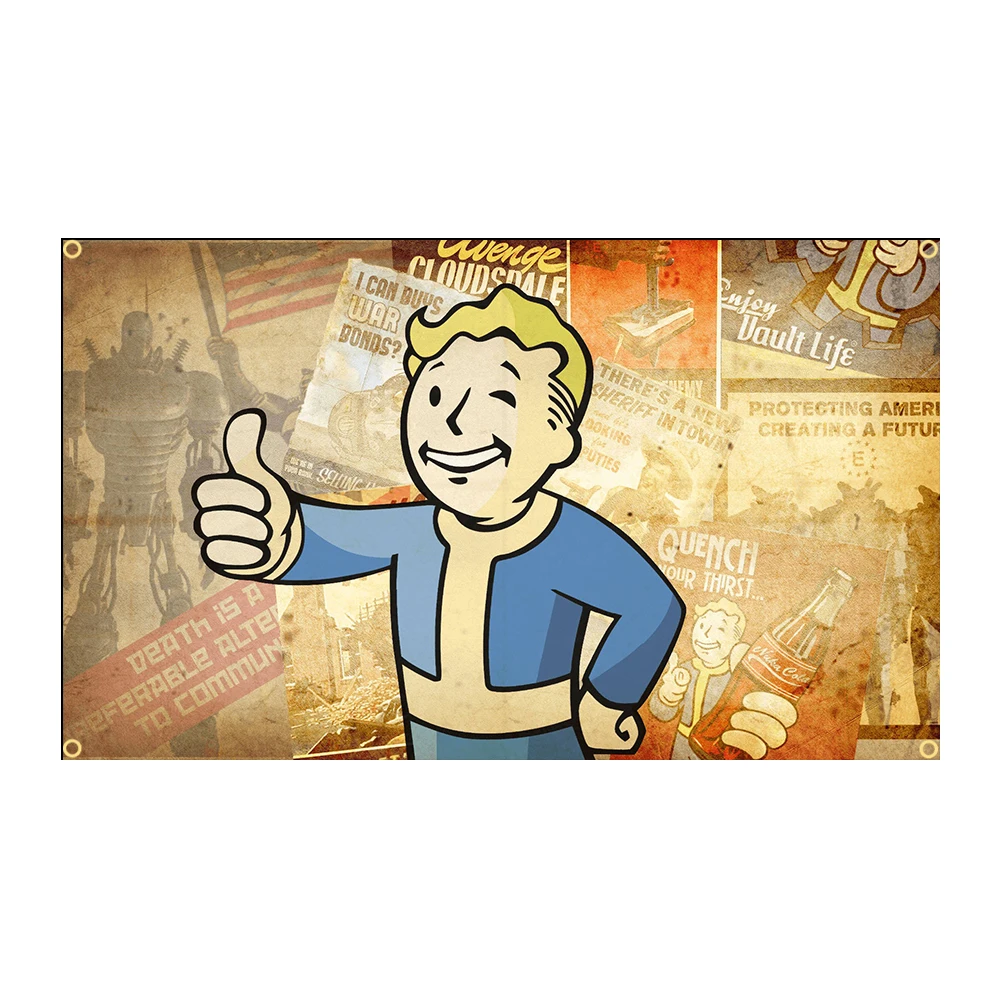 90x150cm Vault-Tec Caesar\'s Legion Brotherhood Of Steel Flag Polyester Printed Decoration Banner Tapestry