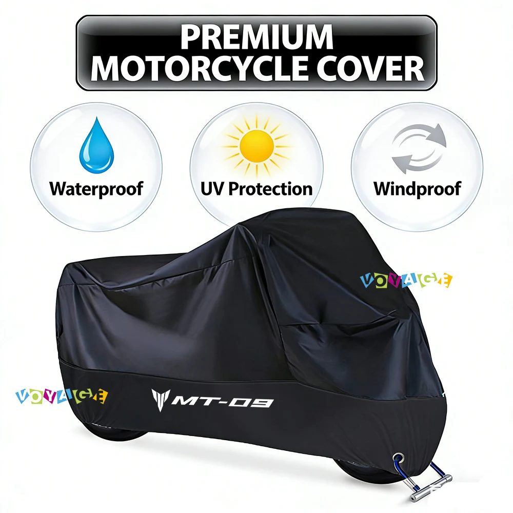 

Чехол для мотоцикла Yamaha MT-09, водонепроницаемый, для улицы, защита от УФ-излучения, пыли и дождя, для всех сезонов