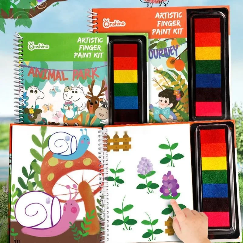 Libros de impresión de dedos para niños, juguetes de dibujo para garabatos, 5Thems, 49 páginas, Montessori, manualidades, juguete educativo, regalos creativos, nuevo