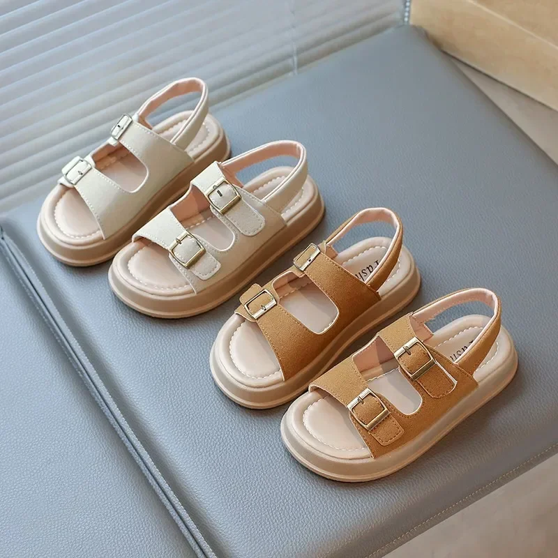

2025 Children's Boys and Girls' Open toed Sandals Summer New Style Korean Comfortable Soft Bottom Casual Cute