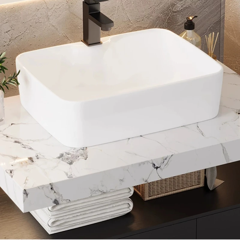 #Minimalist Light Luxury Toilet Washbasin Ceramic Integrated Small Apartment Bathroom Cabinet Bathroom Storage Cabinets Furnitur
