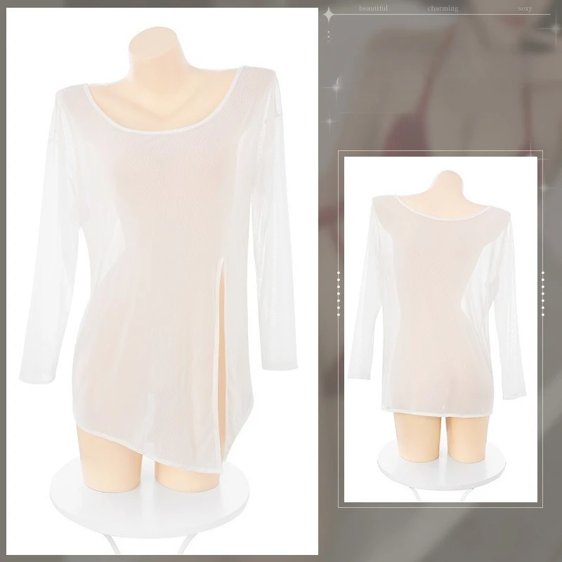 Sexy Bikini Women's Bra Set Sheer Mesh Blouse Underwear Sheer Open Bra with Erotic Fishnet Onesie Xxx Body Suit