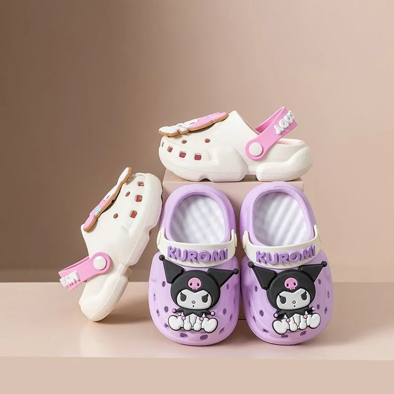 Kawaii Sanrio Children Slippers Hello Kitty Cinnamoroll Cartoon Anime Cute Home Bathroom Bathing Anti-Slip Sandal Kids Toys Girl