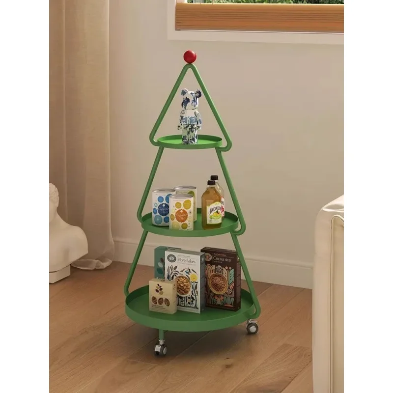 Christmas Tree Living Room Sofa Side Table Minimalist Modern Movable Three-Layer Small Coffee Tables Bedroom Nightstand Shelf