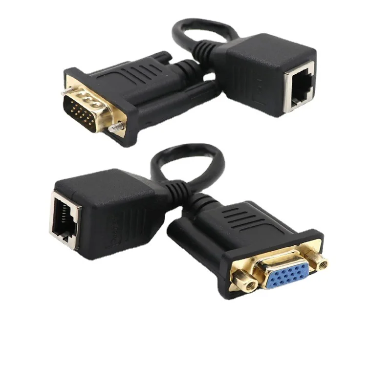 

Кабель-удлинитель RJ45 в VGA, штекер-гнездо, сетевой Ethernet-Кабель LAN CAT5 CAT6 RJ45, Соединительный Кабель-адаптер RJ45 в DB9