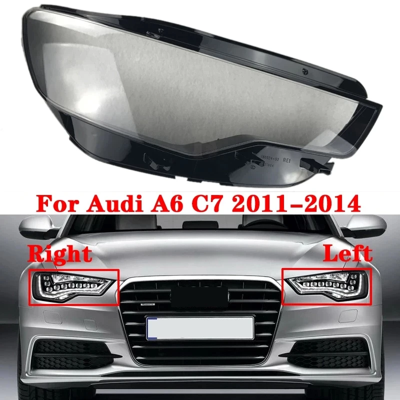 Car Front Right Headlamp Cover Transparent Lampshade Headlight Cover Shell Mask Lens for-Audi A6 C7 2011-2014