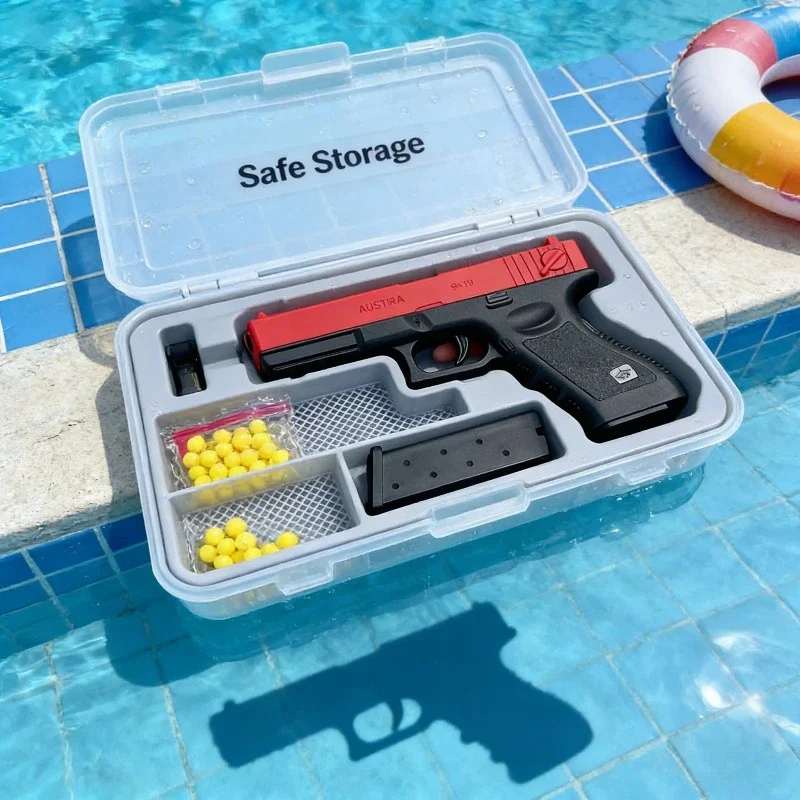 مسدس لعبة رصاصة طرية عالي الجودة يدوي G17 مسدس هواء مع مجلة ليزر سفلية لعبة رياضية خارجية هدية للأطفال