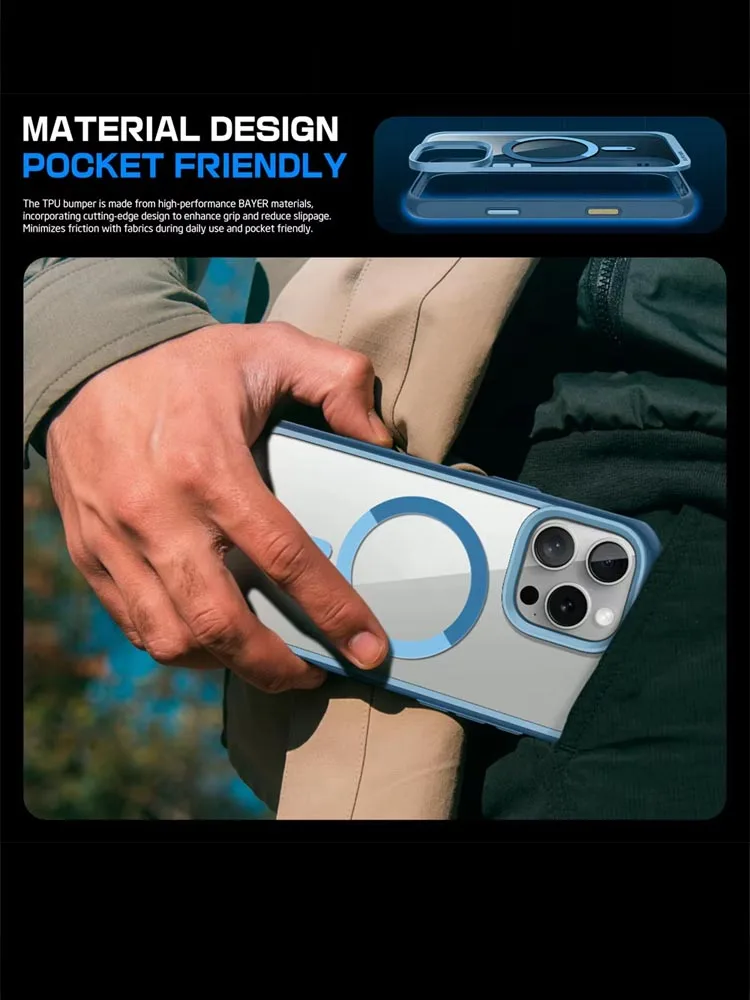For iPhone 16 Pro Max Case z przyciskiem przechwytywania aparatu SUPCASE UB Mag Slim, odporne na wstrząsy, magnetyczne etui na telefon — zdjęcie produktu 7