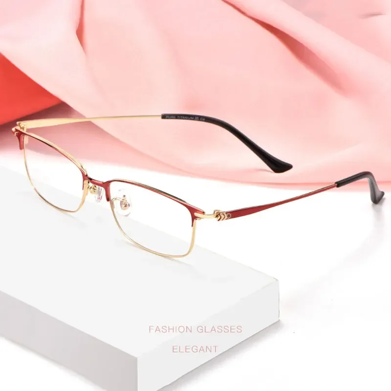 

Glasses For Female New Arrival Pure Titanium Full Rim Frame Eyewears Classic Business Style Optical Spectacles Custom Lenses