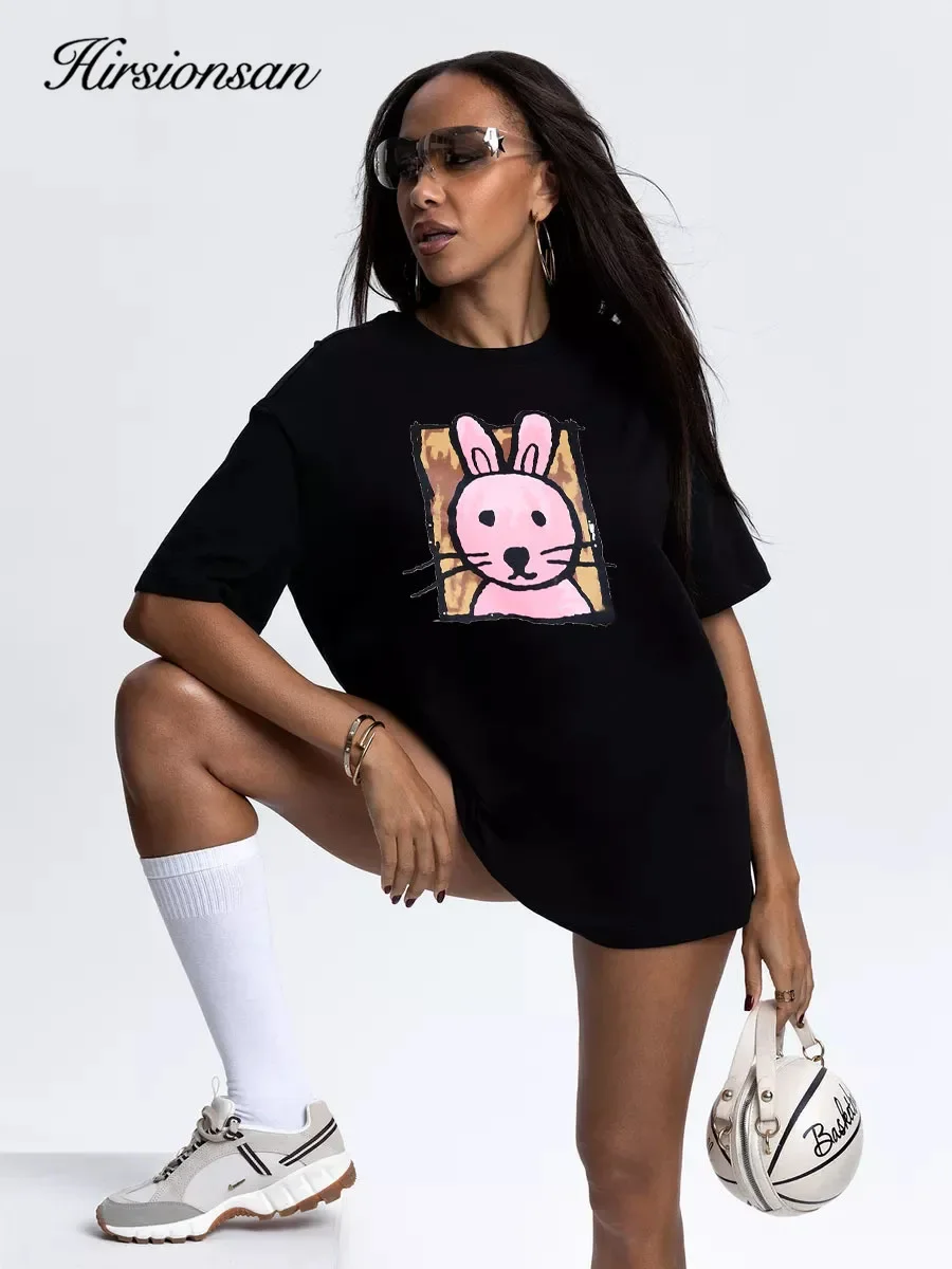 Hirsionsan Kawaii Cartoon Printed T-Shirt Women Soft Casual Short Sleeve Summer Cotton Breathable Tshirt Chicken Brothers Tee