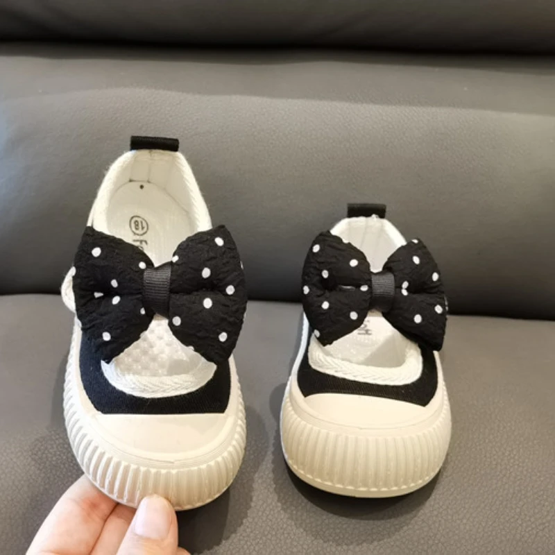 Zapatillas dziecięce trampki jesienne dziewczęce buty płócienne kokardka dziecięca buty sportowe miękka podeszwa obuwie Casual buty dziecięce