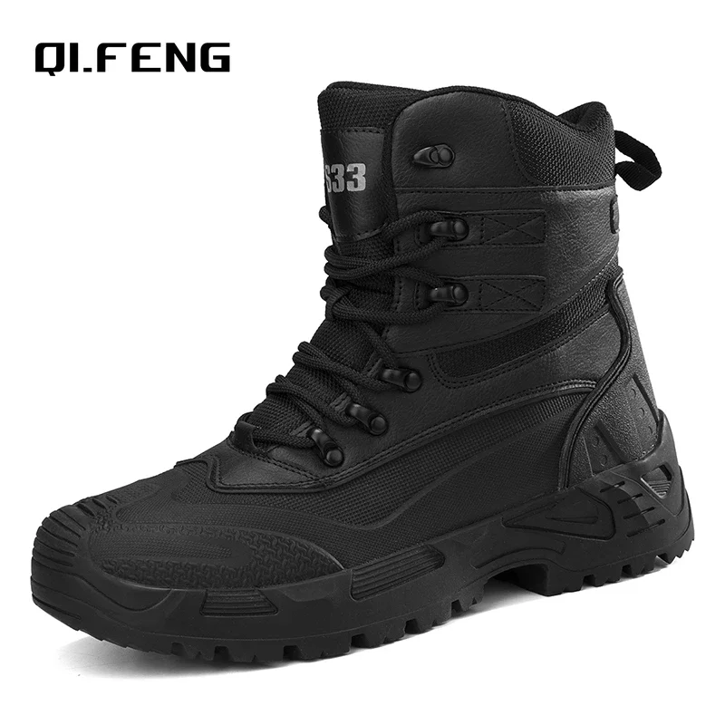 Large Mountaineering Hiking Anti Slip Boots Outdoor Field Training Boots Men's Ankle Boots High Top Casual Sneaker 39-47