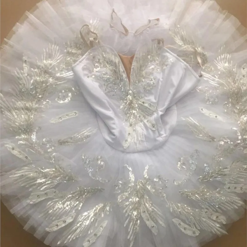 Professional High Quality Custom Adult Women White Swan Lake Ballet Tutu Dress