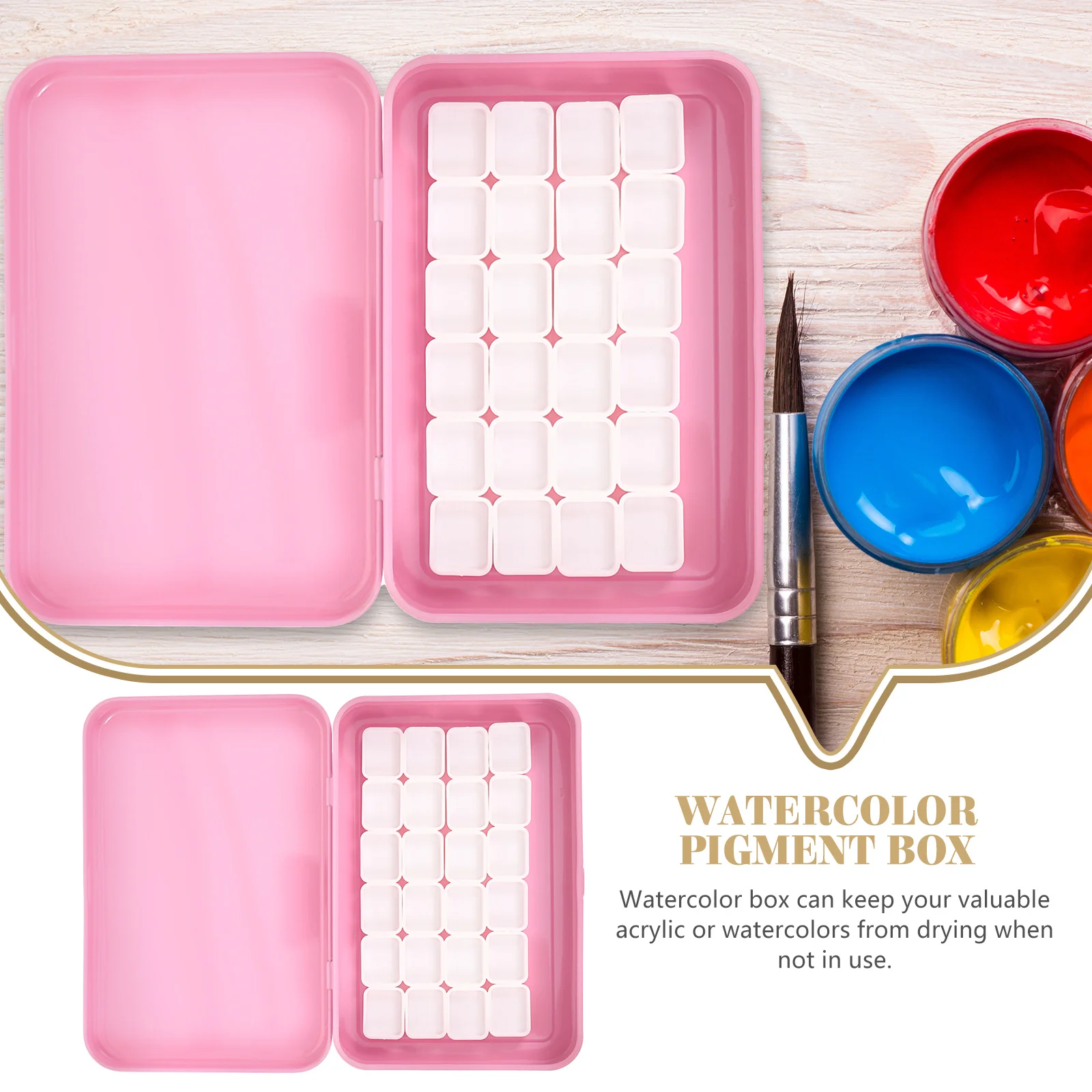 

Watercolor Paint Box 1 Tin Empty Palette 24 Compartments Durable Metal Plastic Material Mixing Tray Art Painting Gift