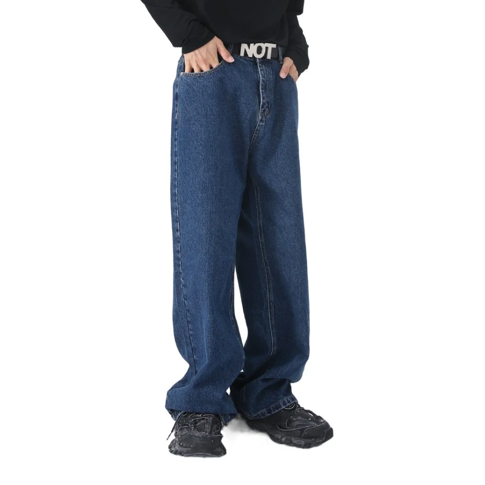 

Fashion Ins Y2K Jeans Men Loose High Waist Straight Denim Trousers Retro Classic Cowboy Pants Spring Autumn