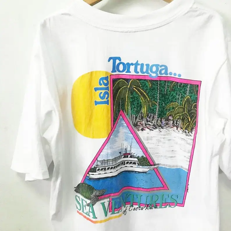 Camiseta Vintage Isla Tortuga Sea Ventures Island Talla L