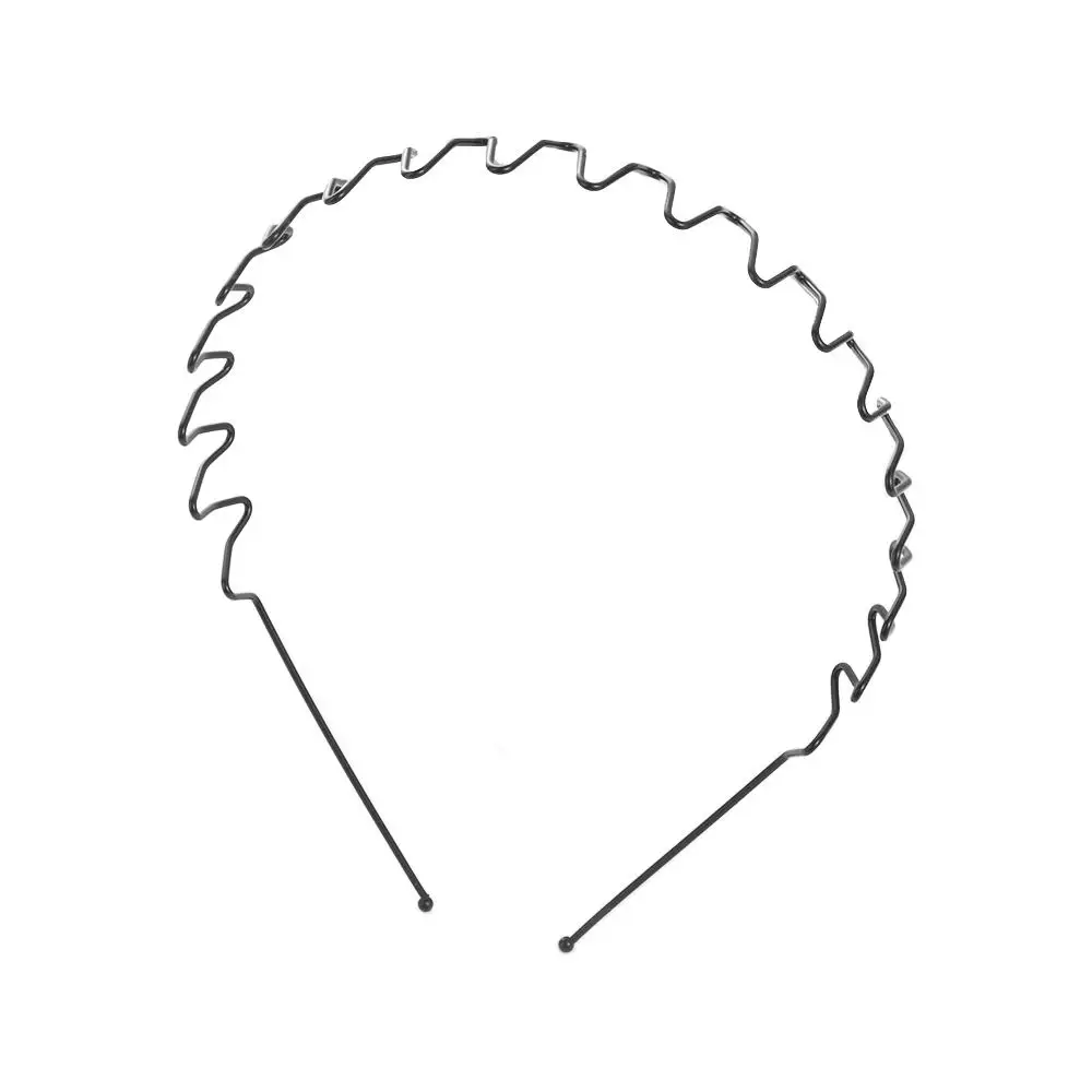Cross Wave Shape Headband Spring Shape Double Layer Thin Metal Hair Hoop Hair Accessories Elastic Men Hair Bands Wash Face
