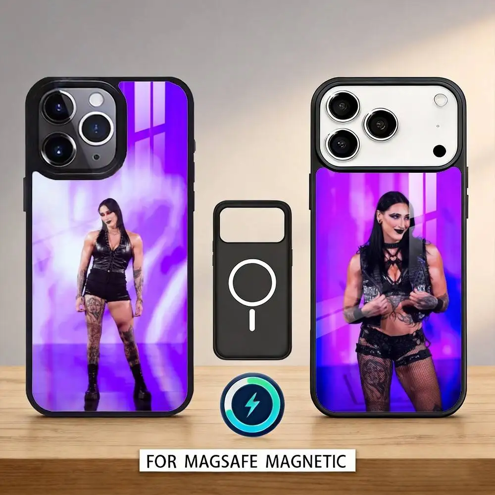 

R-Rhea Ripley Wrestler Phone Case For iPhone17,16,15,14,13,12,Pro,Max,Magnetic For Magsafe Wireless Charging