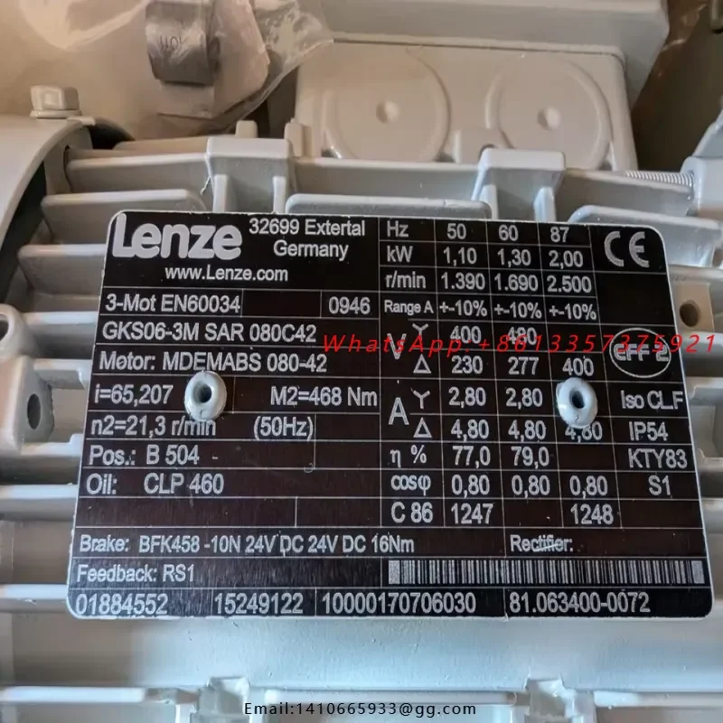 

Brand New GKS06-3M SAR 080C42 Gearmotor EN60034 Mdemabs 080-42 for Plc