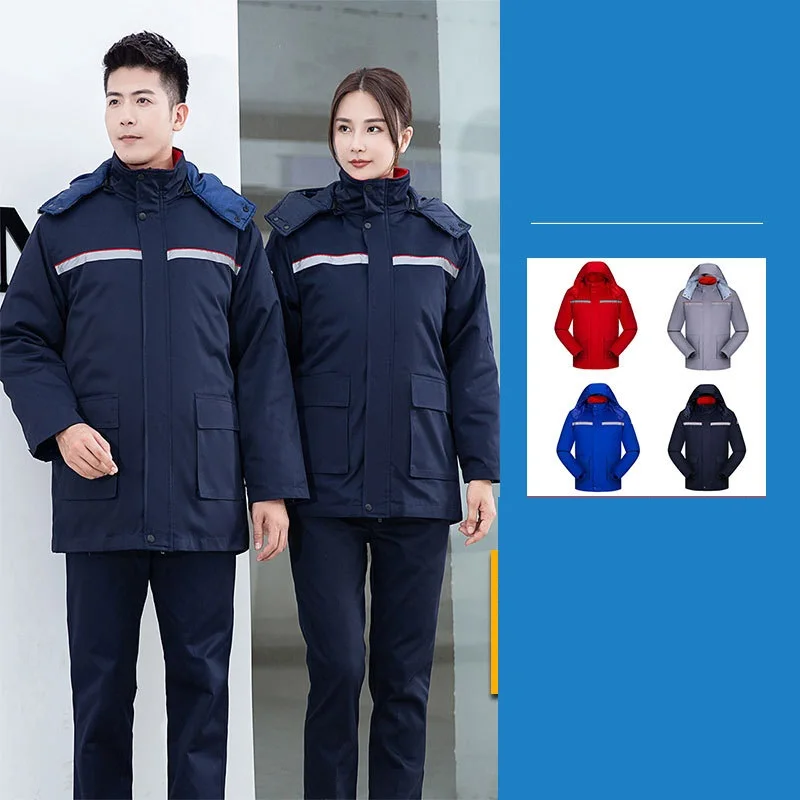 Winter Anti-static Labor Protection Work Clothing Cotton Padded Uniforms Thick Anti-acid Alkali Jacket Coat Reflective Workwear