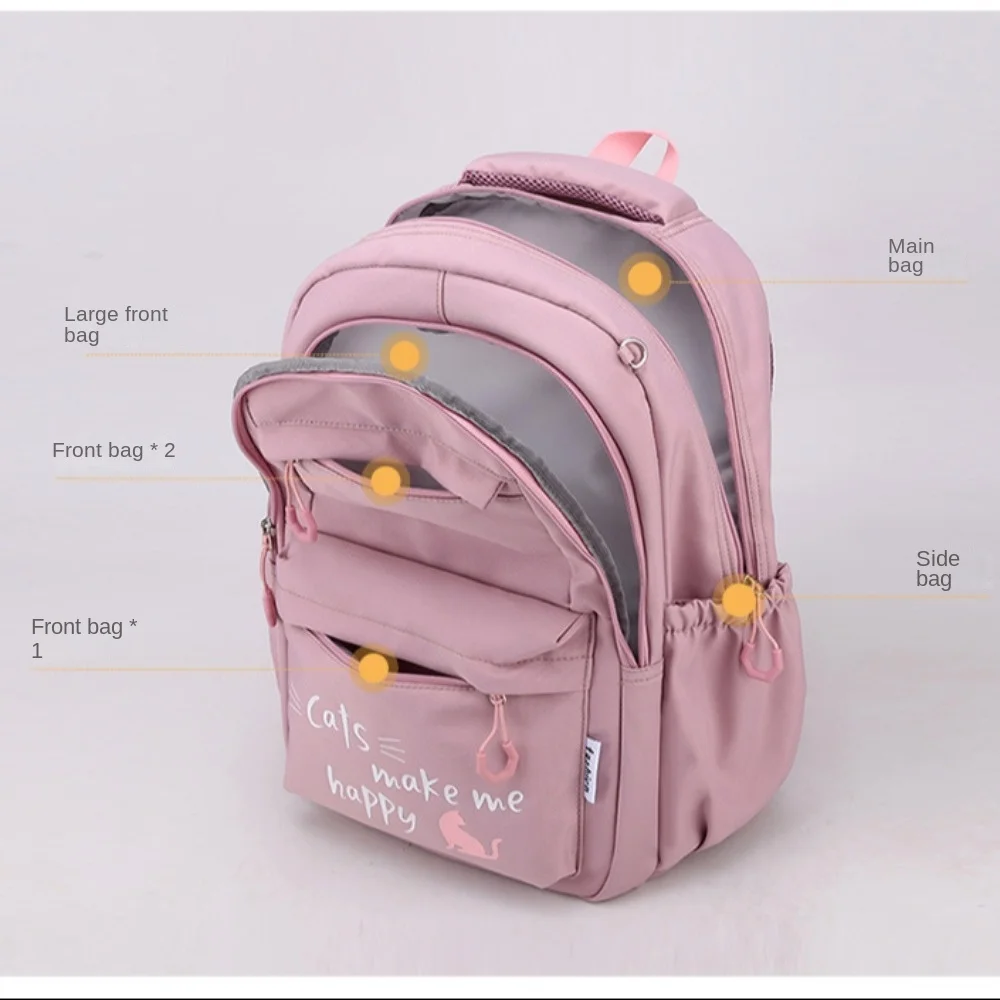 Large Capacity School Bags Cute Lightweight Waterproof School Backpack Nylon Material Breathable Rucksack Bagpack Teenager