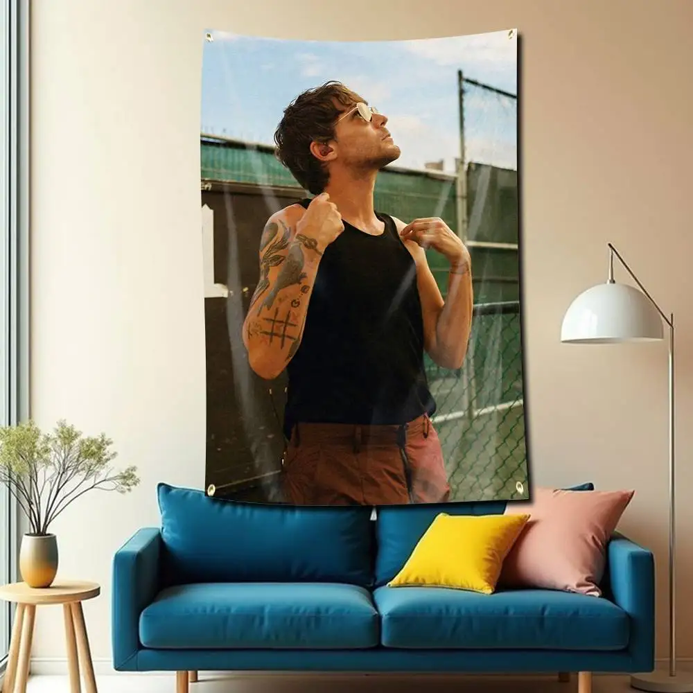 How Did I Get Here Louis T-Tomlinson Flag Tapestry Banner for Bedroom Living Room Outdoor Camping Custom Supported