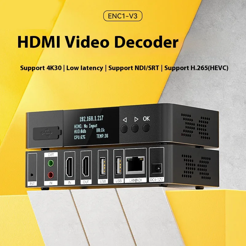 HDMI Real-Time Low Latency Encoder NDI Decoder 4K 1080P SRT/RTSP RTMP/HTTP/HLS H265 Encoder Decoder Support Youtubu 、Facebook