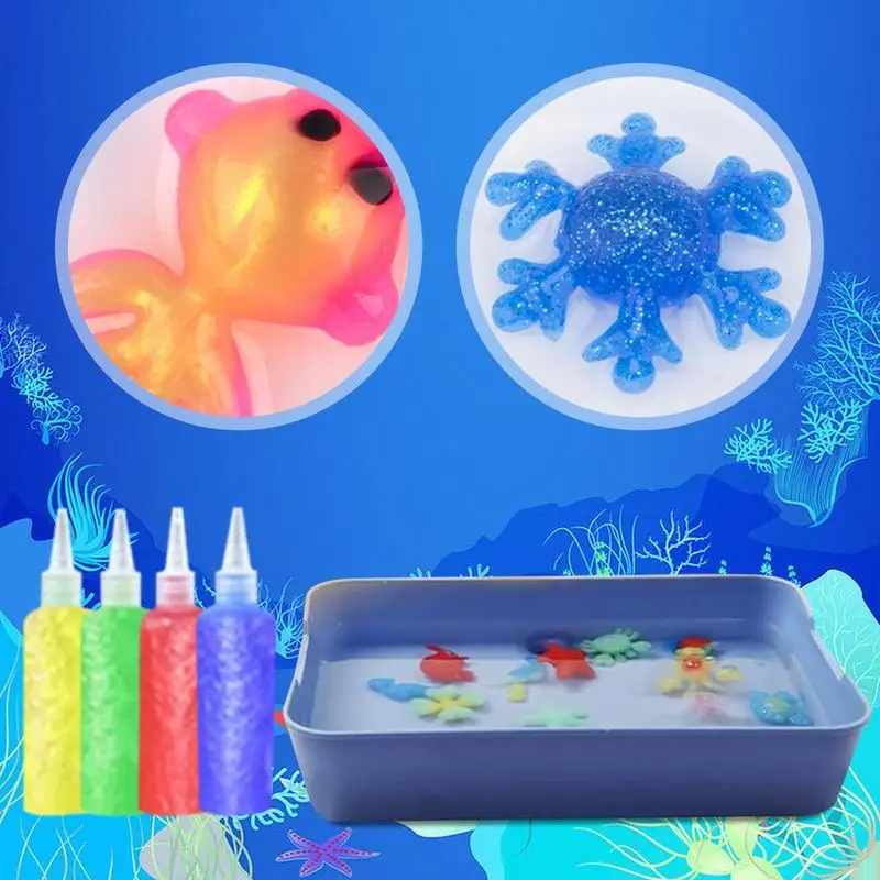 Magic Water Elf Toy Set 3D Handmade Magic Gels Water Elf Playset Colorful Early Educational Sensory Toys Christmas Birthday Gift