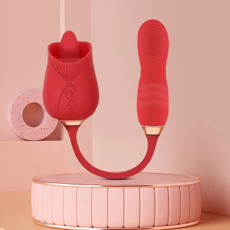 Rose Shape Vagina Sucking Insertion And Vibrator Good Nipple Sucker Oral Licking Clitoris Stimulation Sex Toys for Women image 5