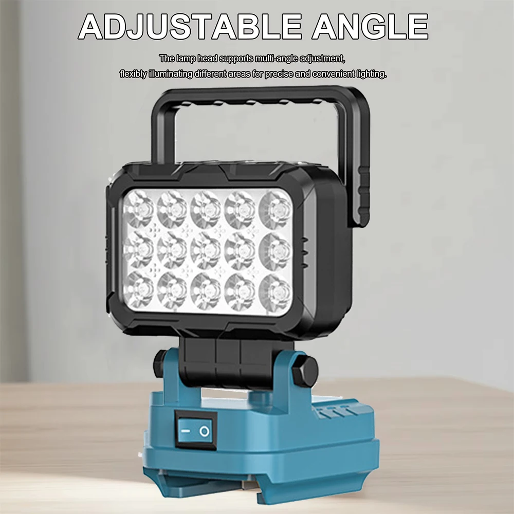 For Makita\Dewalt\Milwaukee LED Work Lamp 18V Battery Accessory Tool Light Camping Lantern Portable Lighting