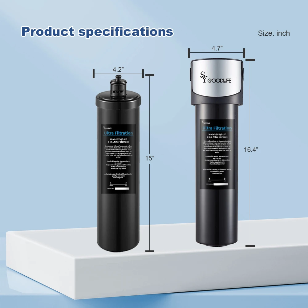 SY-Q5 UF 5in1 Replace Filter Element Under Sink  Water Filter System-0.01Micron removes Lead ,chlorine,bad taste&odor