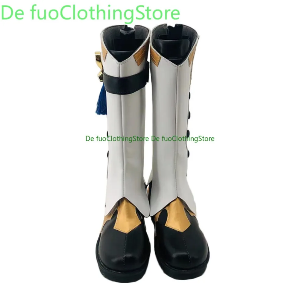 Defuo genshin impacto xingqiu cosplay sapatos anime botas de convenção anime jogo rpg sapatos e botas festa de halloween