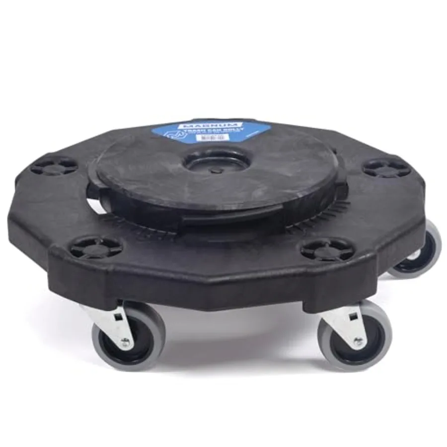 

Trash Can Dolly with Wheels Heavy Duty Universal Design for 20 32 44 and 55 Gallon Trash Cans Quiet 3" Non-Marking Wheels and C