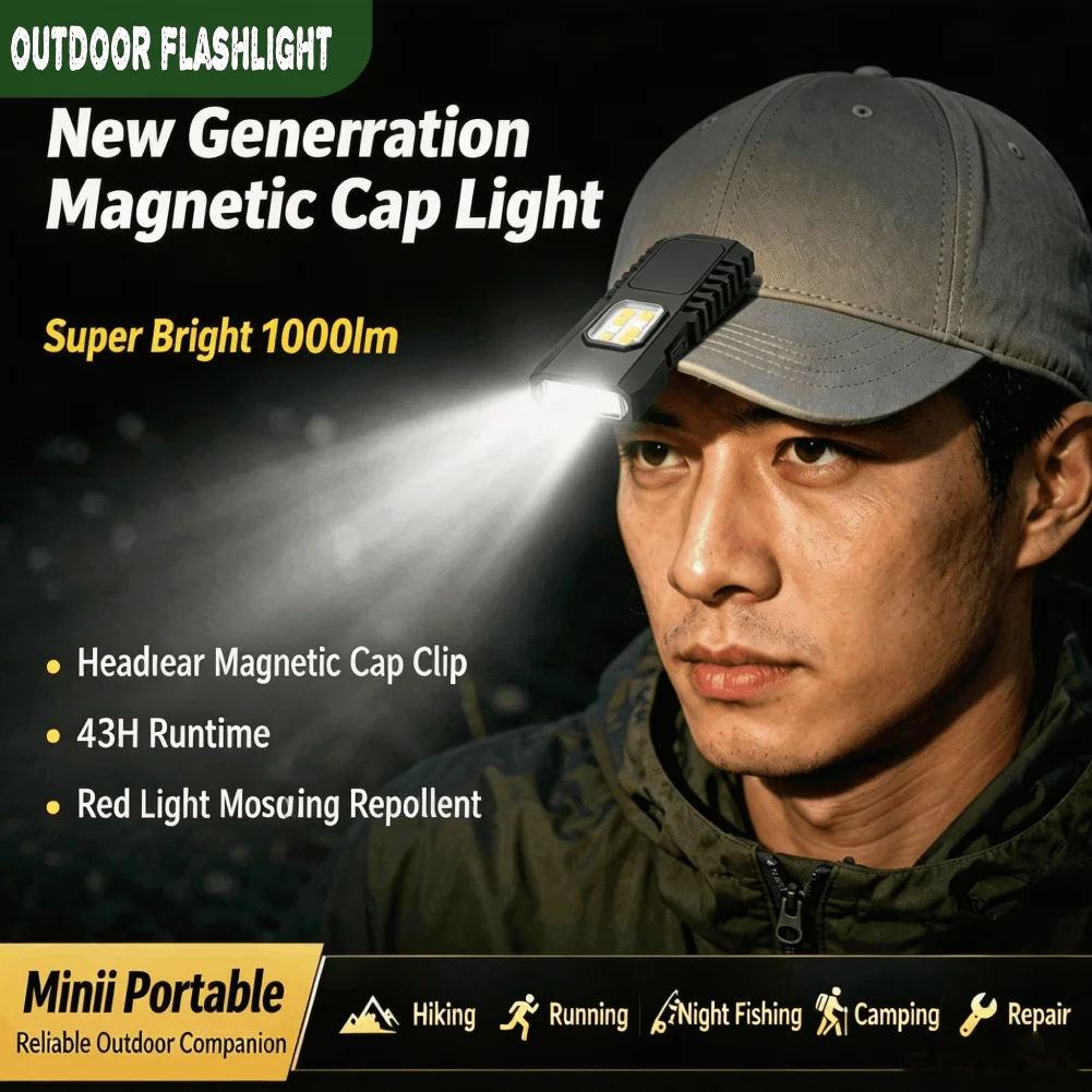 Mini Edc Keychain Flashlight USB Rechargeable with Cob Work Light Multifunctional Pocket Torch for Camping Walking Repair Tool view 2