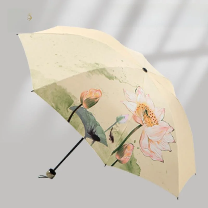 

Digital Print Double-Use Sunshade Umbrella Unisex Black Glue Umbrella Advertising Umbrella Three-Yuan Umbrella for Couples