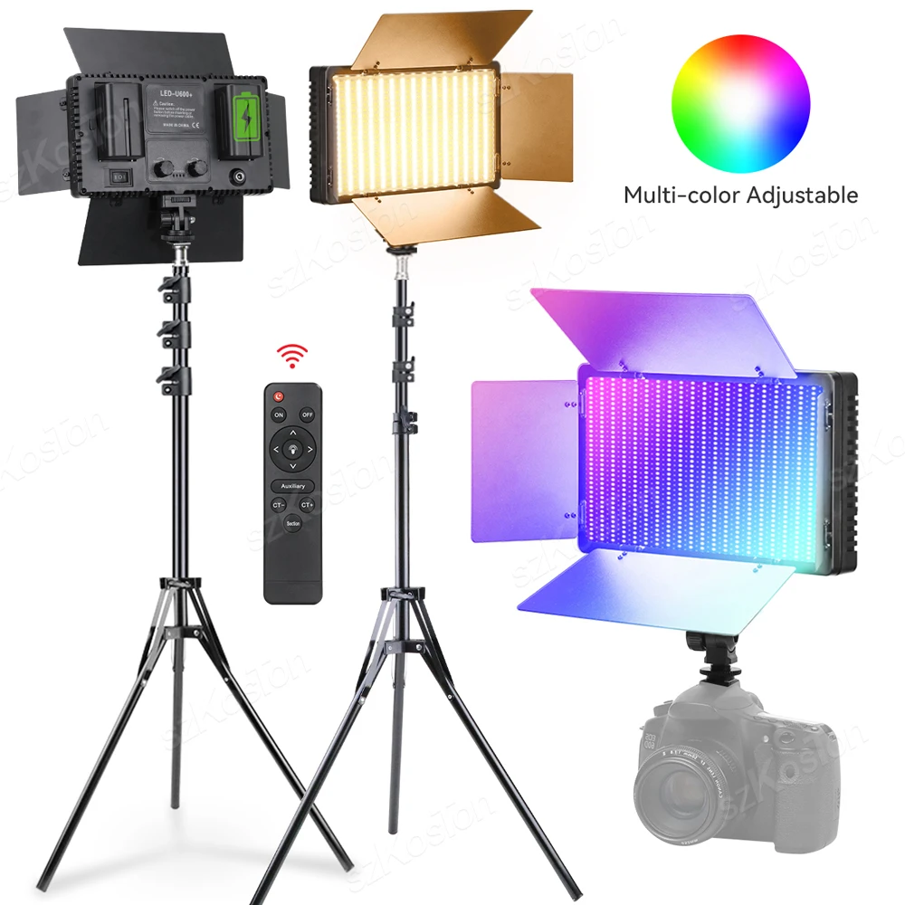 U600 RGB LED Photo Studio Light for Tiktok Youbute Game Live Video Lighting Portable Video Recording Photography Panel Lamp