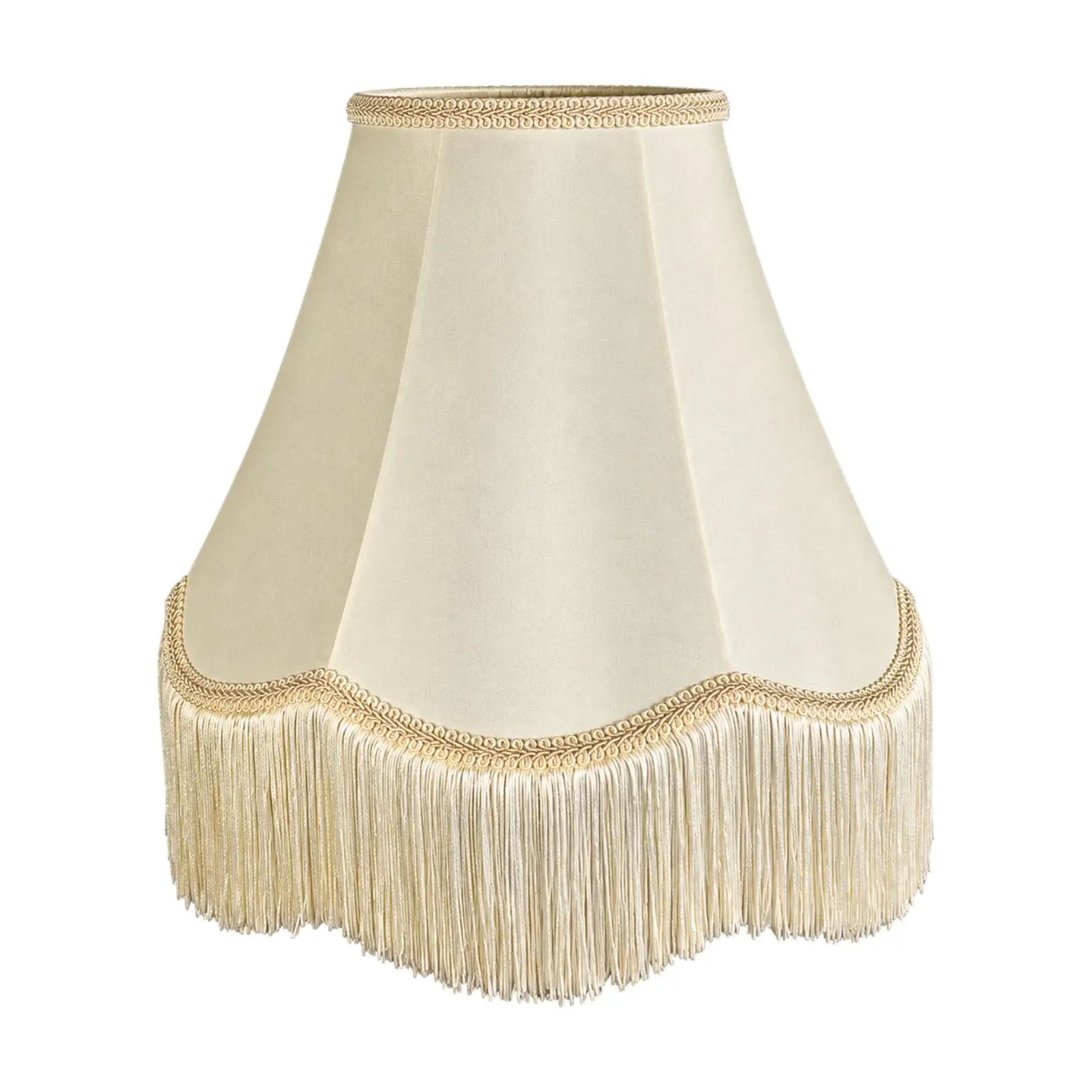 Cream Linen Table Lamp Shade Replacement with Metal Fitter for Living Room Soft Lighting