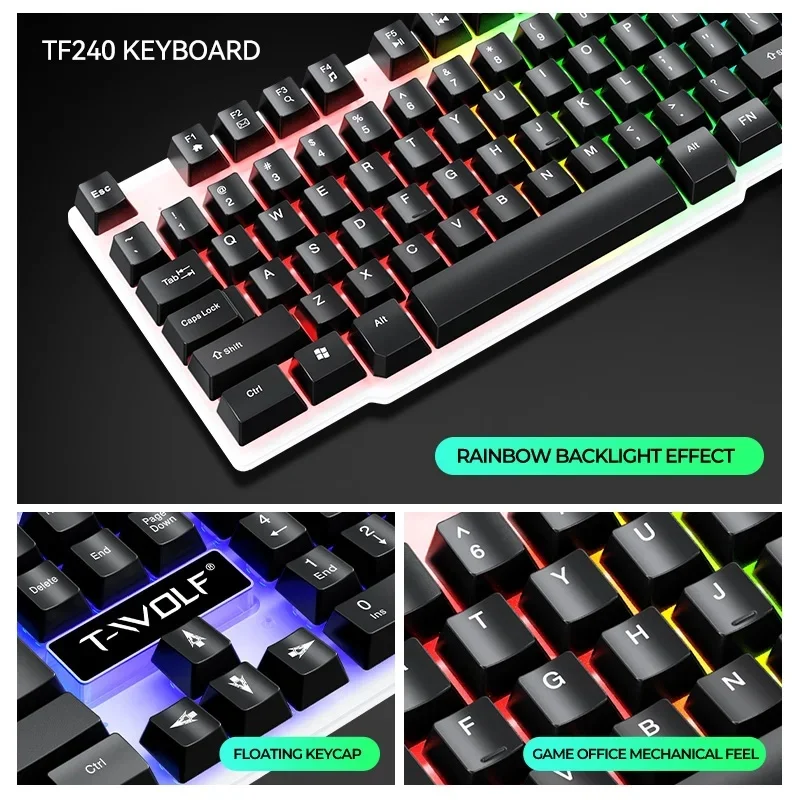 NEW USB Keyboard And Mouse Gaming Headset Combos 4 In 1 English Gaming Wired Keyboard Mouse Set With Mouse Pad and Headphones view 3