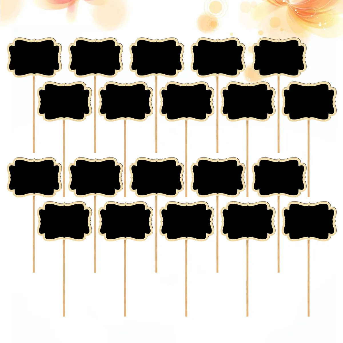 20Pcs Mini Chalkboard Toppers Black Wooden Message Boards Garden Plant Tags Labels for Weddings Christmas Table Numbers - view 5