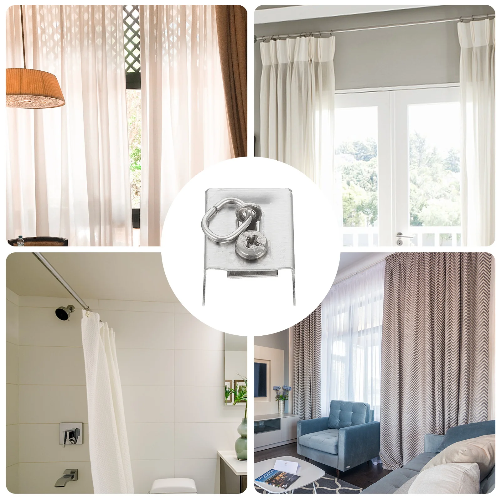 

20Pcs Stainless Steel Curtain Rod End Caps Sealing Plugs Rustproof Decorative Curtain Rail Finials Easy Install