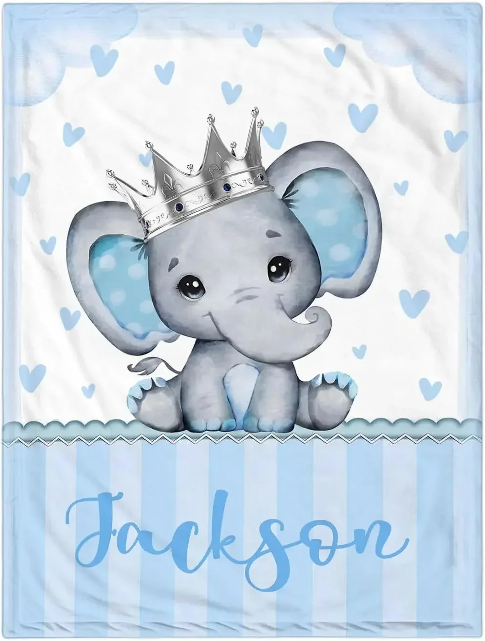 Personalized blankets for girls and boys customized blankets with names,soft and comfortable elephant blankets for birthday gift