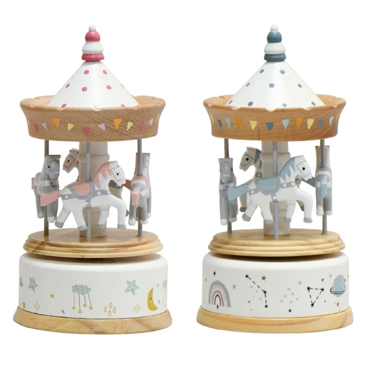 Carousels Music Box, Windups Horse Merry Go Round, Classical Melodys Christmas Decoration Gift Desk Display Gifting