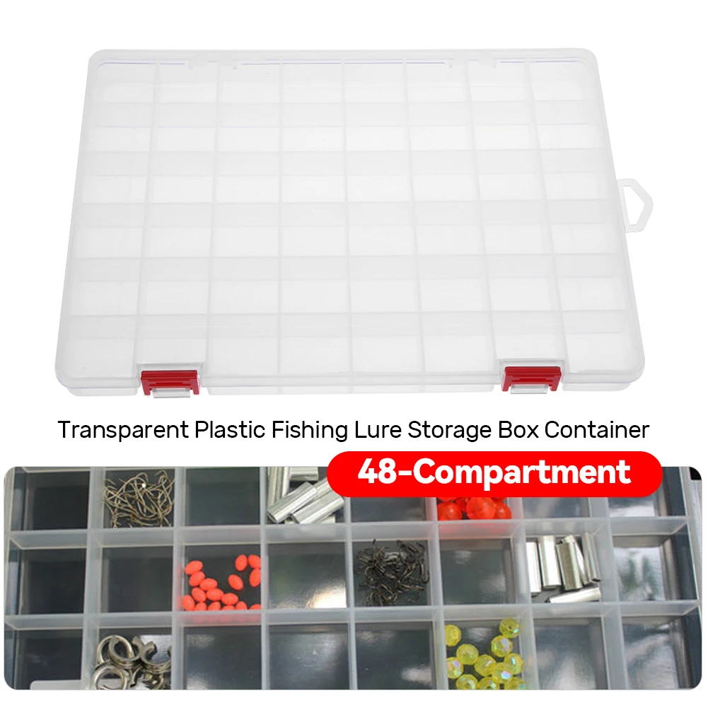 

Пластиковый контейнер для хранения с 48 отделениями, прозрачные пластиковые коробки для рыболовных снастей, ювелирных изделий, сережек, бусин, контейнер для хранения