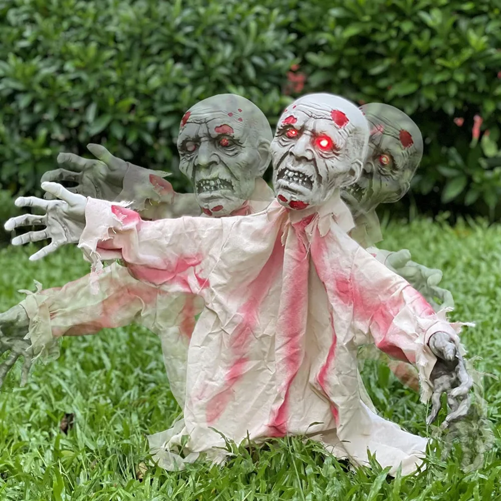 Halloween Ghost Props Voice-activated Sound Outdoor Haunted House Horror Scene Decorative Ornament