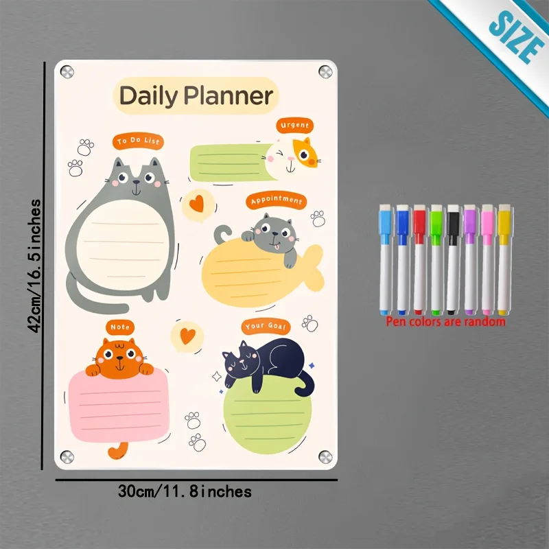 Magnetic, Erasable, Designed to Stick on The Fridge for Everyday Planning, for Memos, To-Do Lists, And Personal Goal Boards