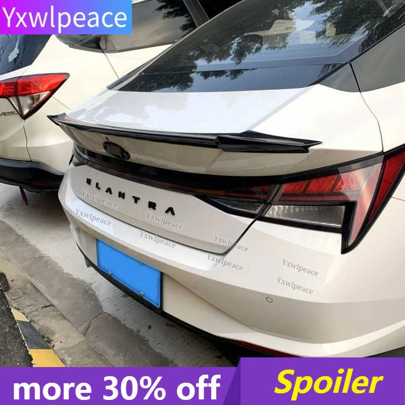 For Hyundai Elantra Avante CN7 2020 2021 2022 High Quality ABS Material Unpainted Color Rear Trunk Spoiler Car Accessories