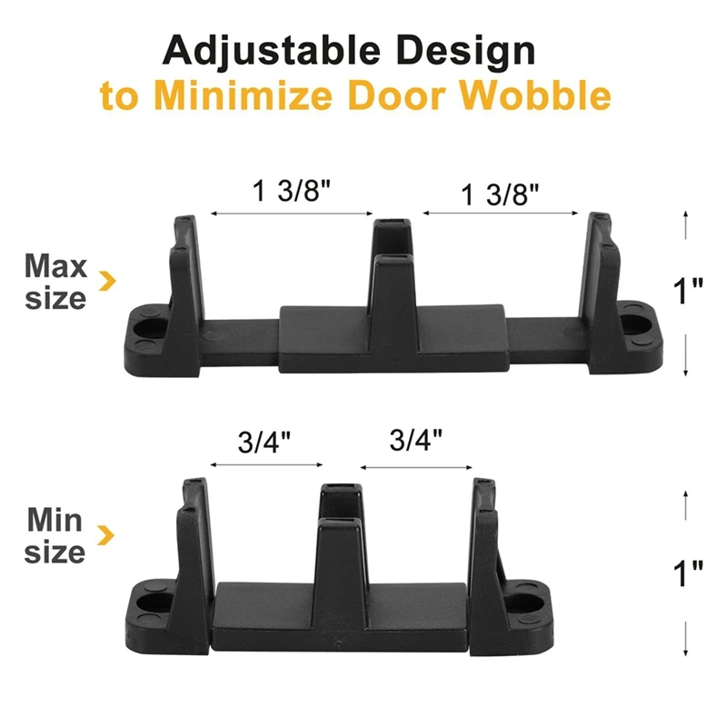 Sliding Closet Door Roller Kit - Top Hung Door Replacement Hardware with 1-Inch Convex Ball Bearing Wheels-A27R