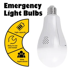 LED Emergency Light Bulb Super Bright Energy-saving E27 Screw Light Bulb Power Outage Automatic Lighting Charging Light Bulb
