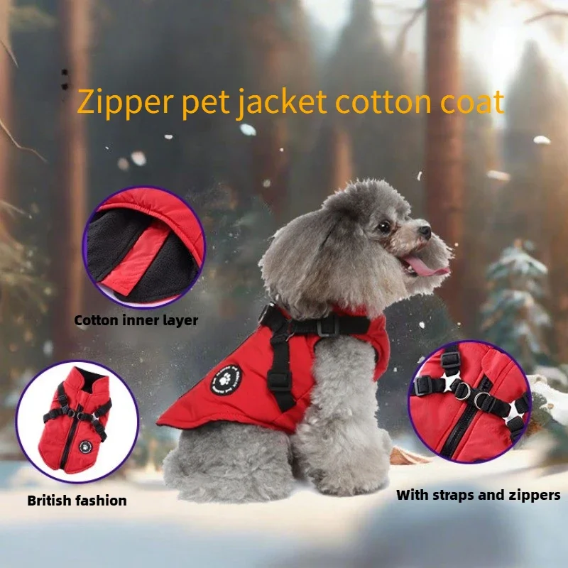 

Zippered Chest Harnesses for Dogs,Pet Clothing, Cotton Costumes, Halloween Costumes, Winter Jackets, Zippered Model, Pet Leashab